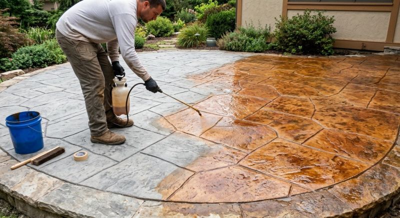 Concrete Patio Staining in Dallas, TX