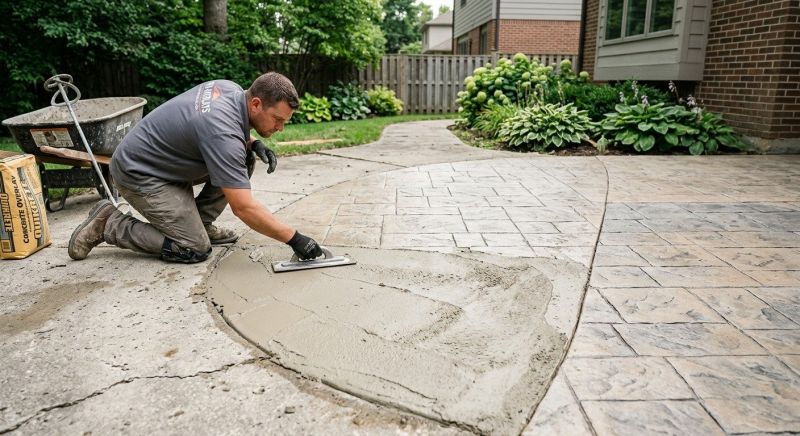 Stamped Overlay Installation in Frisco, TX