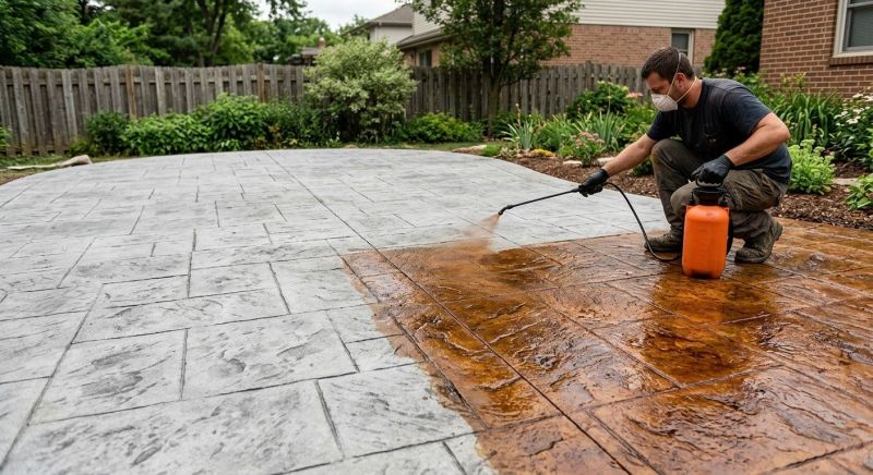 Concrete Patio Staining in Frisco, TX