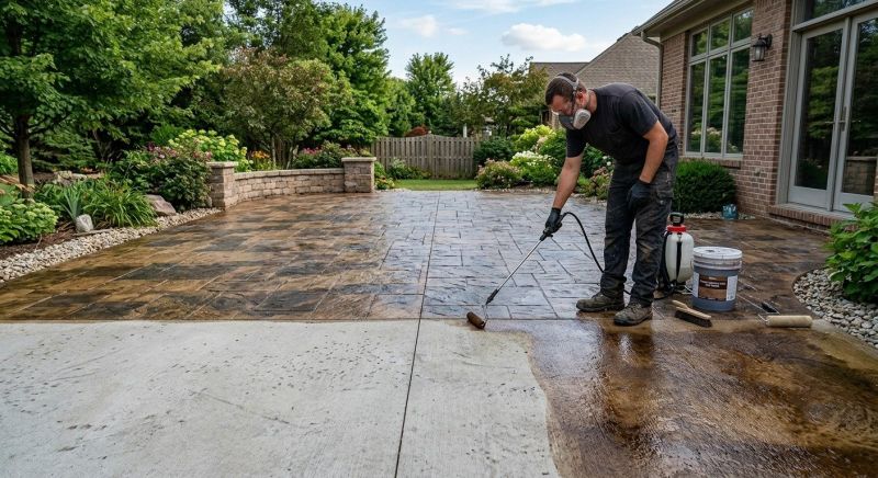 Concrete Patio Staining in Corpus Christi, TX