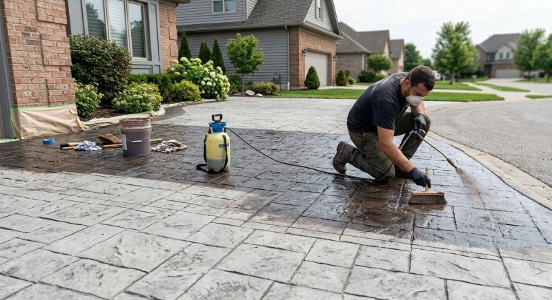 Driveway Concrete Staining in Fort Worth, TX