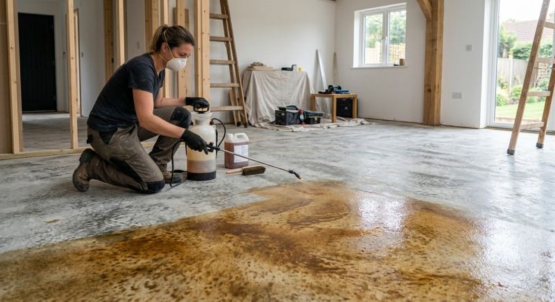Stained Concrete Installation in Fort Worth, TX