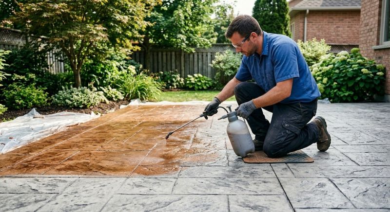 Stamped Concrete Staining in Fort Worth, TX