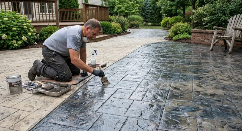 Stamped Concrete Staining in Dallas, TX