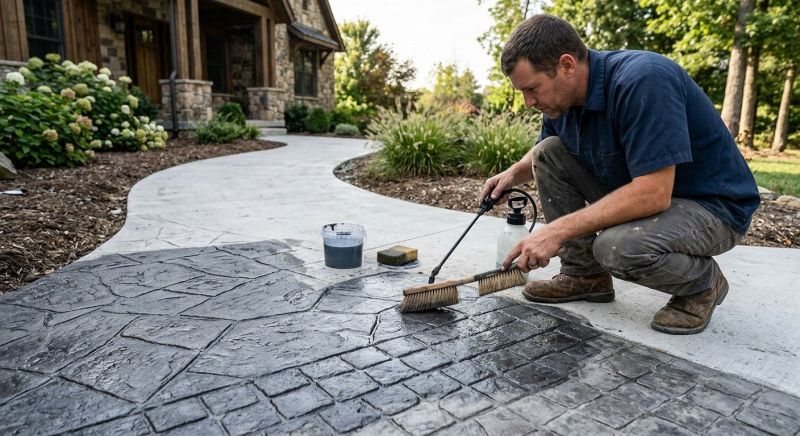 Tinted Concrete Installation in Fort Worth, TX